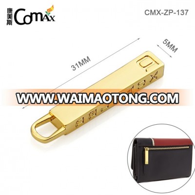 Accept Payment By L/C Zinc alloy gold custom metal zipper puller for garments