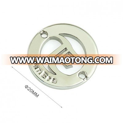 Sewing Round With 2 Holes Custom Metal Tag Logo For Clothing