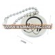 Custom Silver Round Charm Metal Plate With Holes And Ball Chain Metal Plate Logo For Handbag