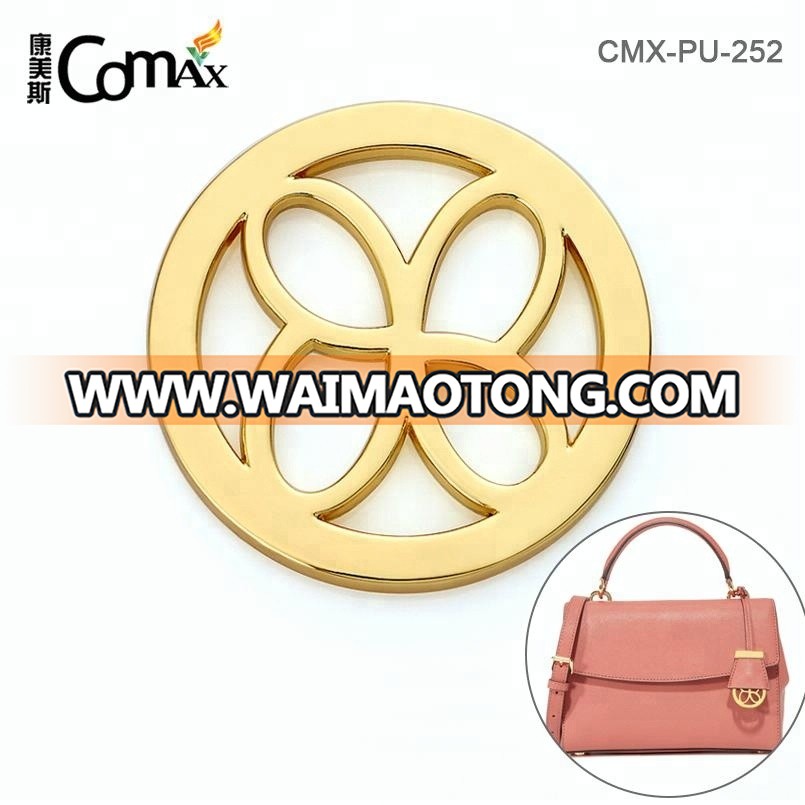 Custom Wholesale Handbag Metal Gold Plate Label Brand Logos