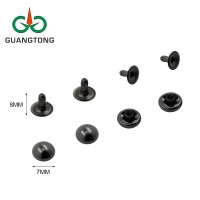 Black Nickel 7 mm Mushroom Cap Metal Single Head Rivet for Garment